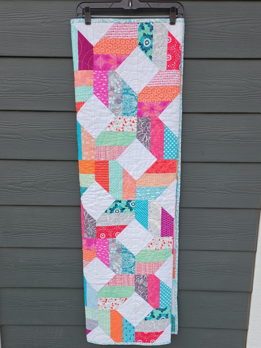 Colorful Patchwork Cotton Throw Quilt 48" L 61" W